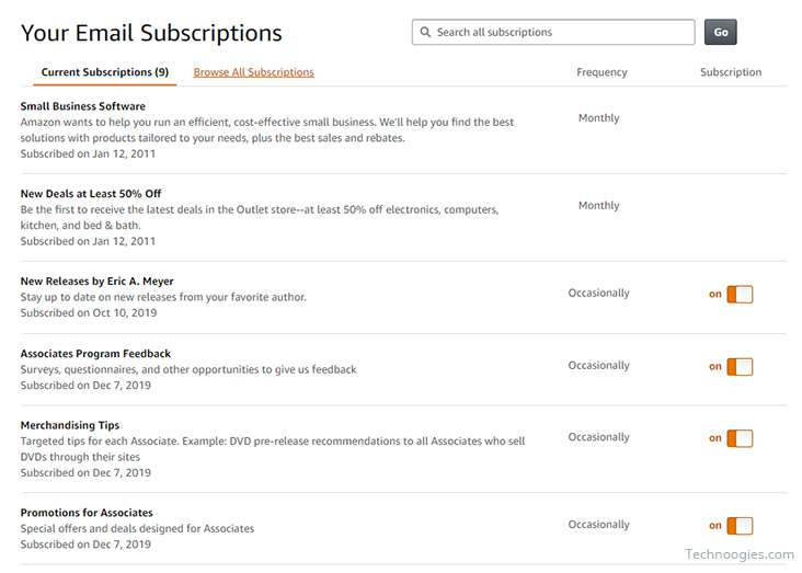 4 amazon your email subscriptions 4